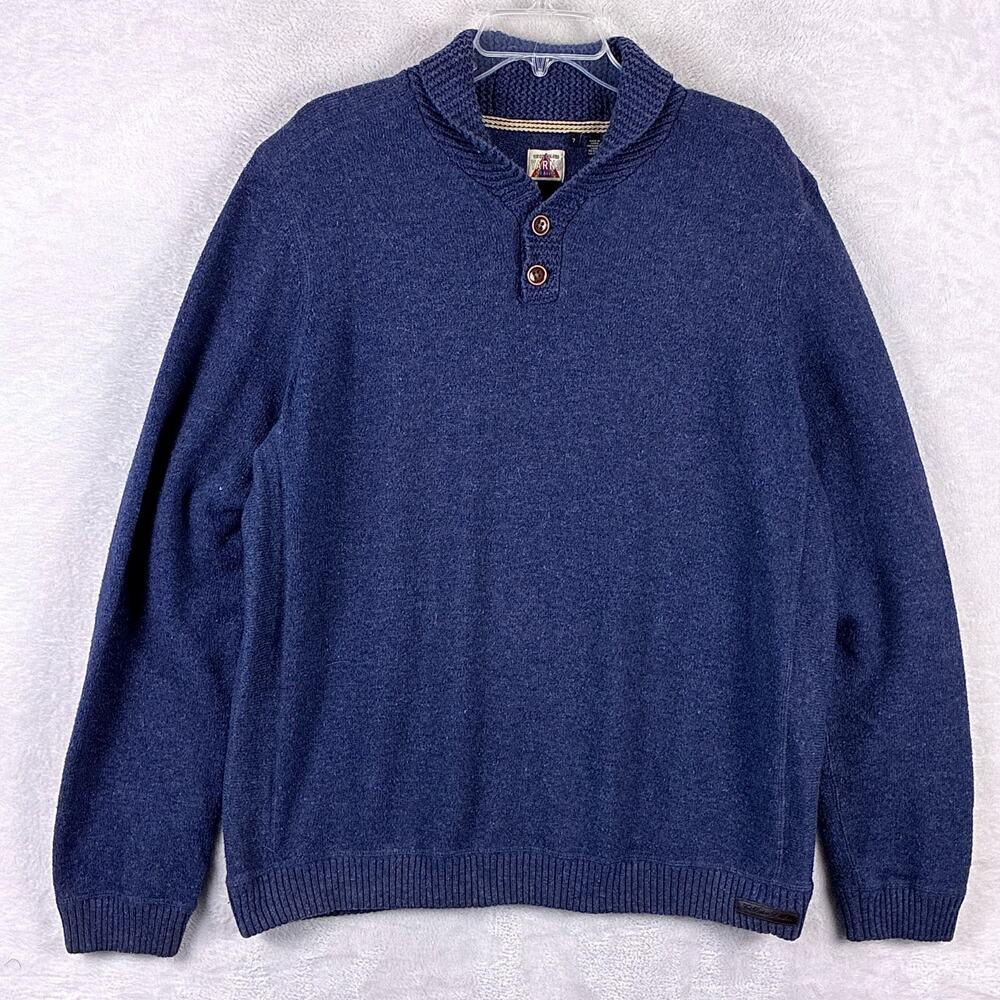 Ted Baker Sweater Mens 7 (3XL) Blue Technicolour Yarns Wool Shawl Collar Luxury - Picture 2 of 10